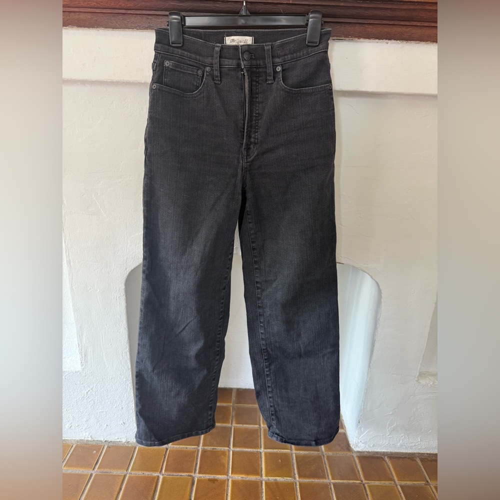 Madewell The Perfect Vintage Wide-Leg Jean | black | size 27